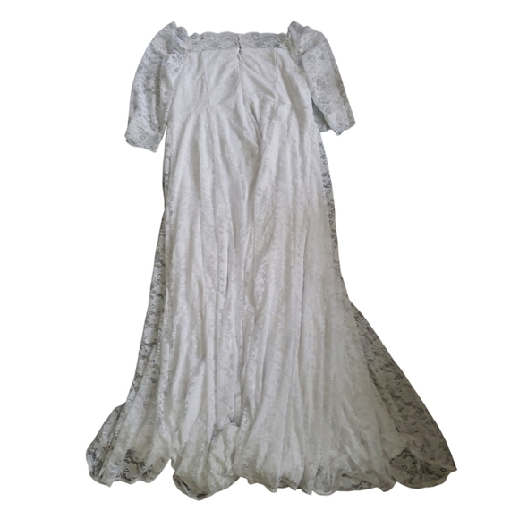 NWT Torrid White Off Shoulder Lace Wedding Dress Size 26 - Picture 6 of 7